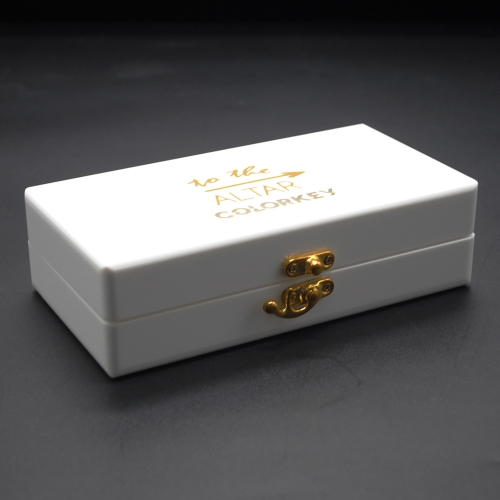 White acrylic box with lock