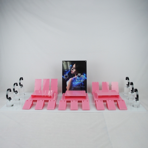 Acrylic material jewelry display for necklace, earring, finger ring