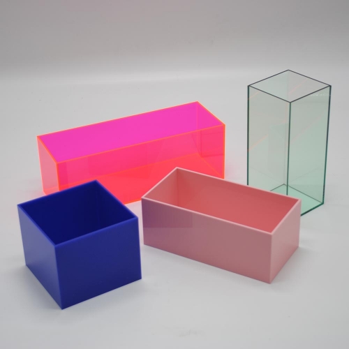 Colored acrylic cube display stand square acrylic box
