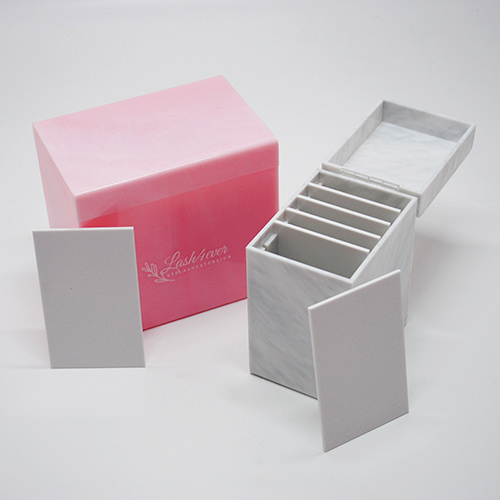 Pink marble luxury eyelashes box