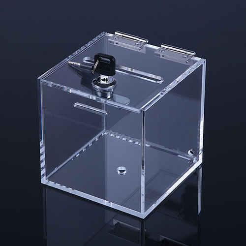 Clear Acrylic Display/Donation/NameCard Box with Lock