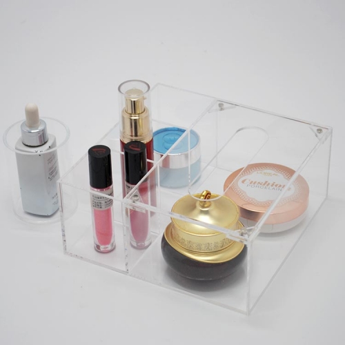 Clear acrylic desktop makeup organizer