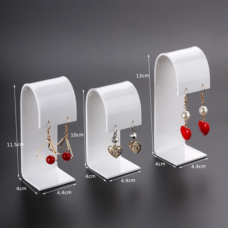 Fashion White Acrylic Earring Holder Jewelry Display Case