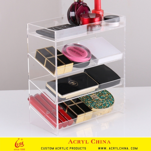 4 Tier Acrylic Square Makeup Organizer Holder