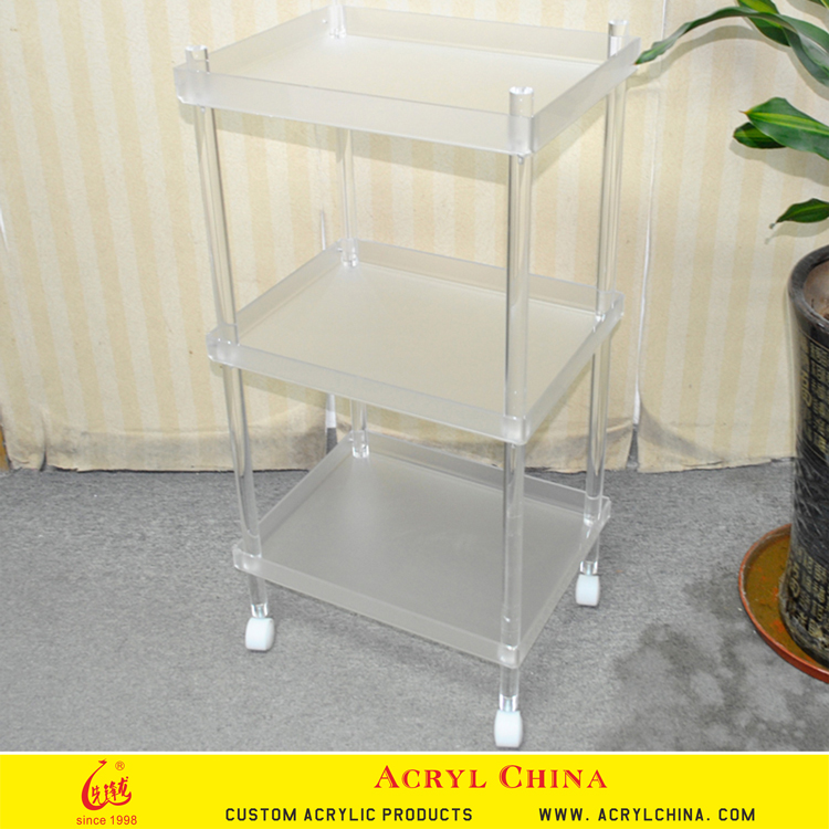 Frosted Acrylic Lash Carts Furniture Bar Trolley