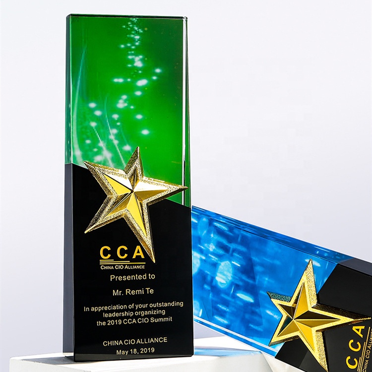 Acrylic Award Enterprise Excellent Staff Crystal Award Trophy Custom