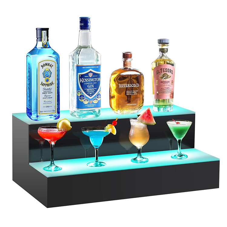 Liquor Bottle Display Acrylic Illuminated Bar Shelf with Remote