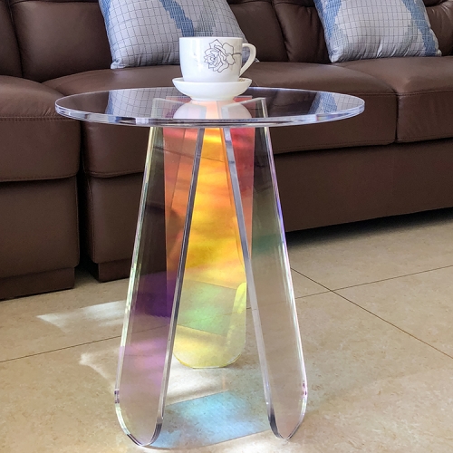 Round Colorful Newest Low Price Iridescent Acrylic Rainbow Table