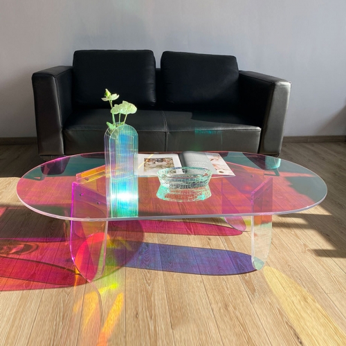 Modern Clear Acrylic Coffee Table Household Iridescent Coffee Table