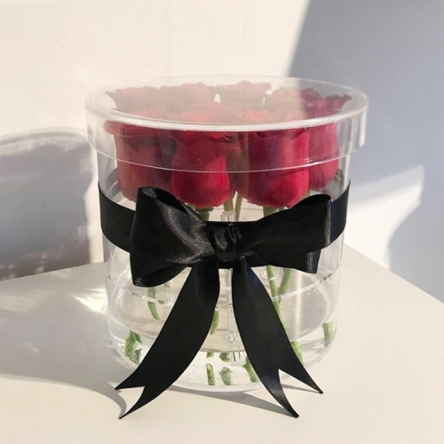 Clear Acrylic Round Flower Boxes with Lids