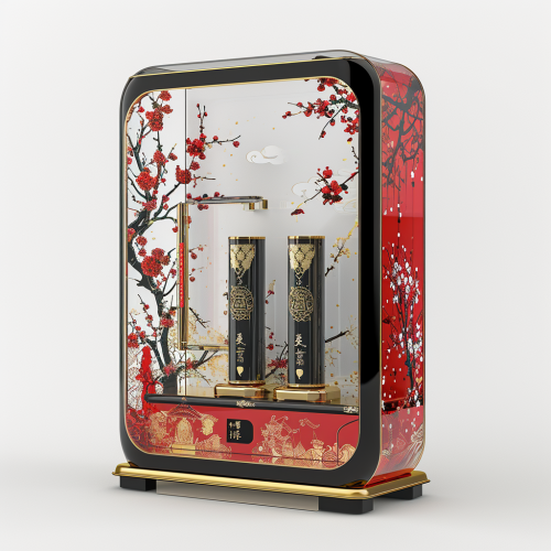 Chinese New Year style acrylic display case--plum blossom white background